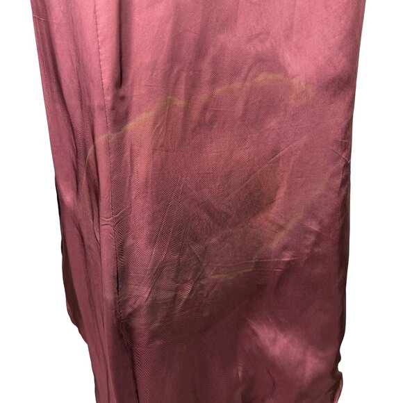 Tfc Women Maroon 100% Genuine Leather Belted Trench Coat Lined With Rayon Sz 8 - Picture 14 of 16